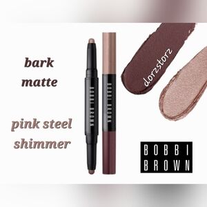BOBBI BROWN Dual Ended Cream Shadow Stick *PINK STEEL SHIMMER/BARK MATTE*/.05 oz